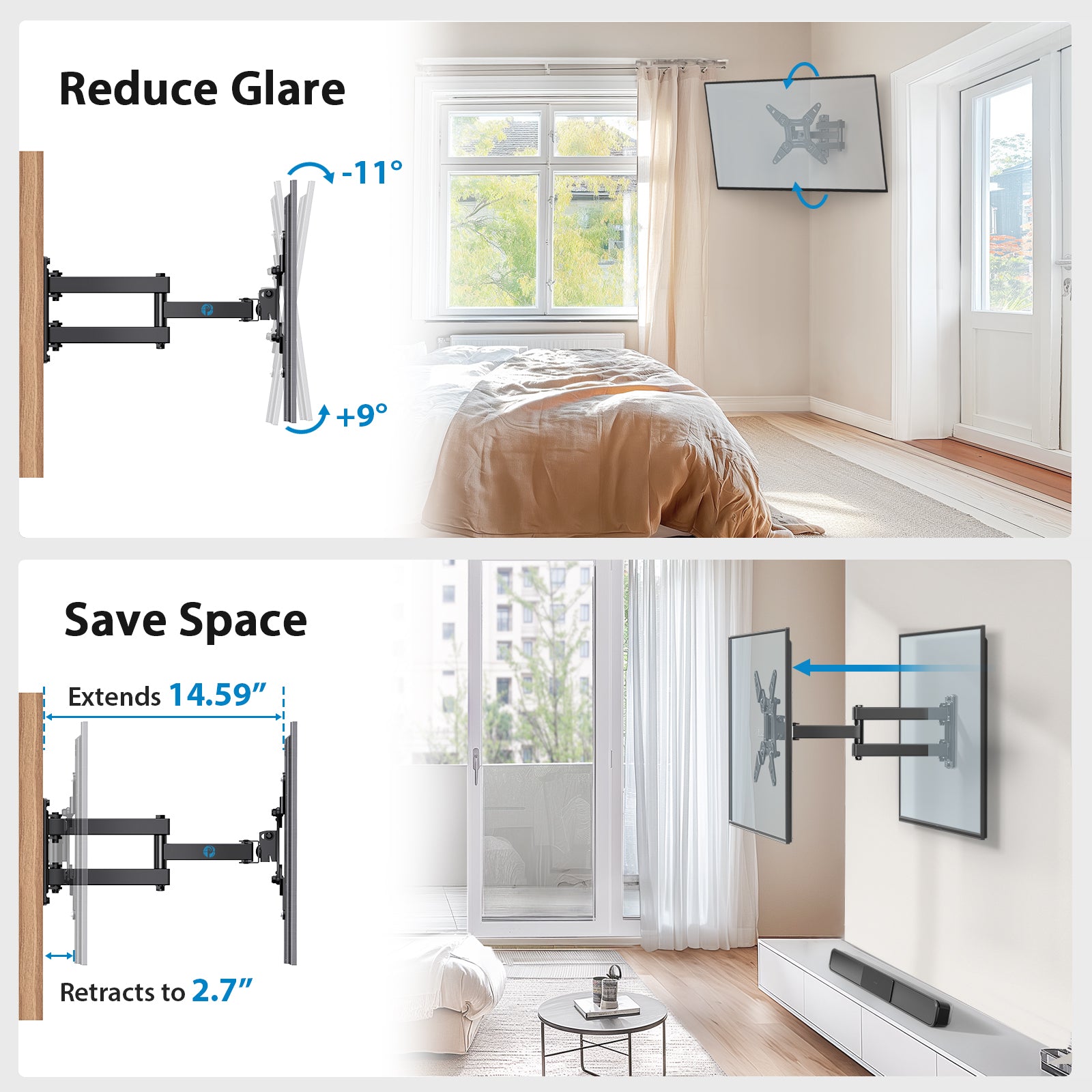 Full Motion TV Wall Mount For 13