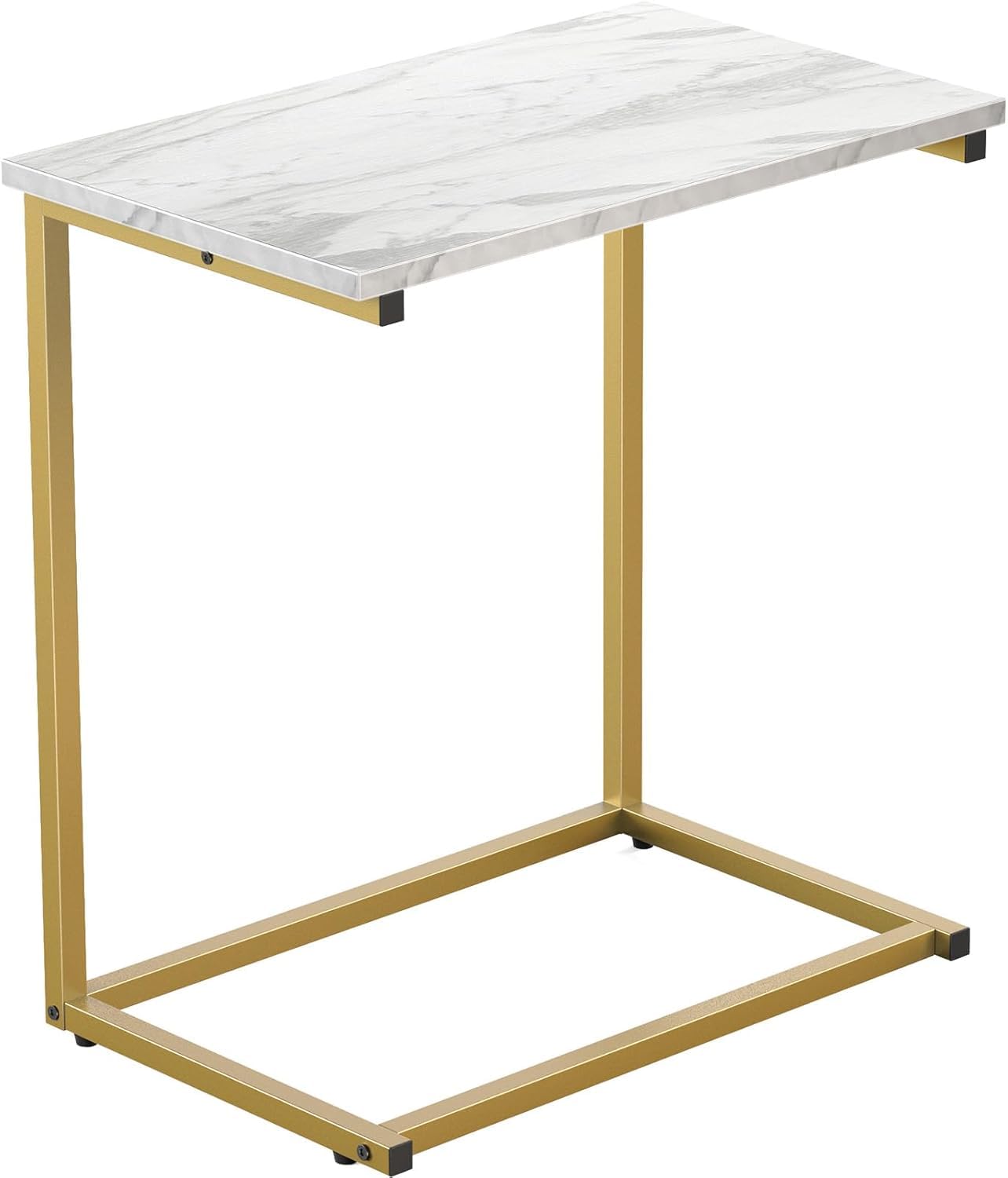 Pipishell C Shaped End Table 27 Inches High, Side Table for Couch Slide Under, Sofa Side Table for Living Room, Grey