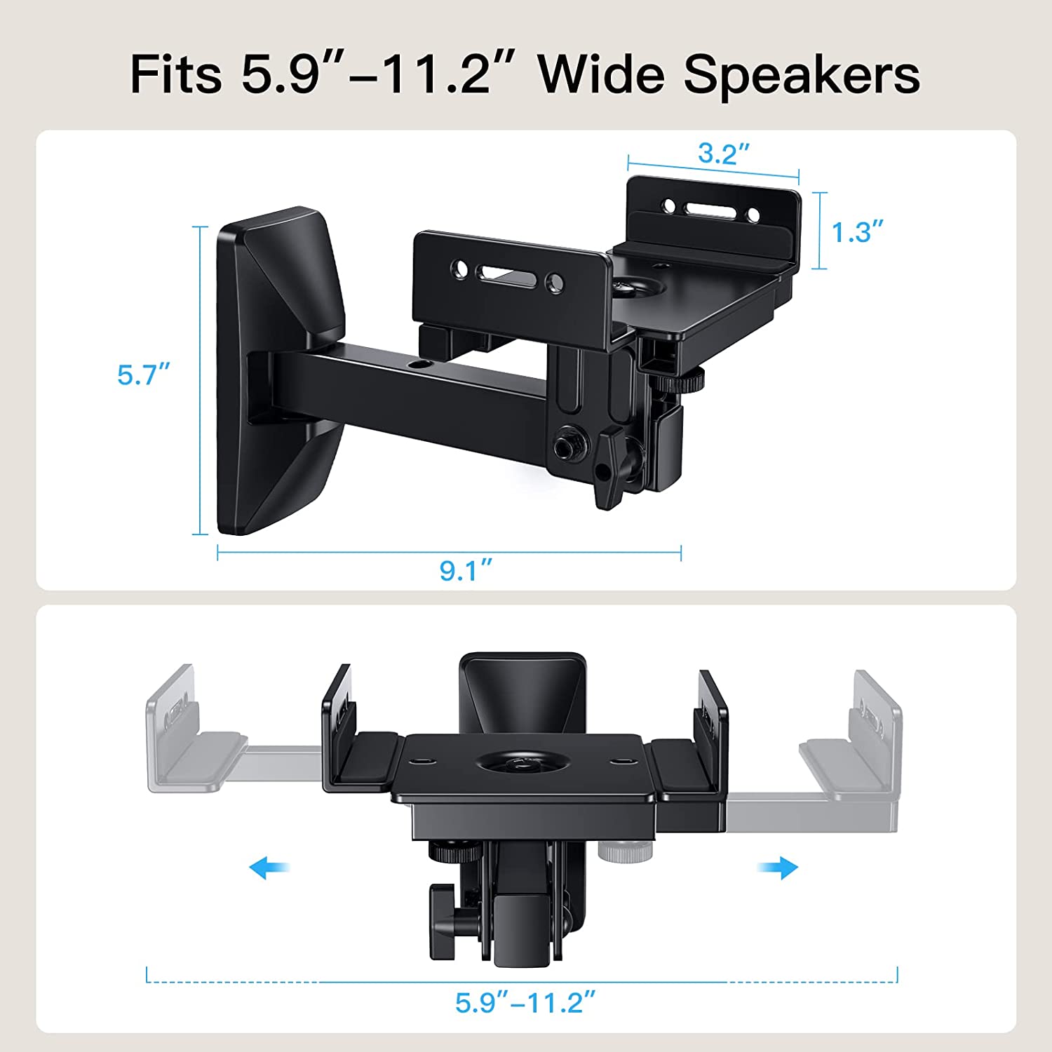 Speaker Wall Mounts for Bookshelf Speaker up to 50 lbs