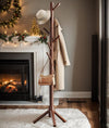 Pipishell Solid Wooden Coat Rack Freestanding, Hall Tree with 8 Hooks, 3 Height Options for Coats, Hats, Handbags, and Scarves, Tool-Free Assembly, Space Saving Design for Entryway, Office, Bedroom