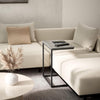 Pipishell C Shaped End Table 27 Inches High, Side Table for Couch Slide Under, Sofa Side Table for Living Room, Grey