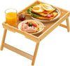 Pipishell Bed Tray Table with Folding Legs, Bamboo, Medium Size, Brown