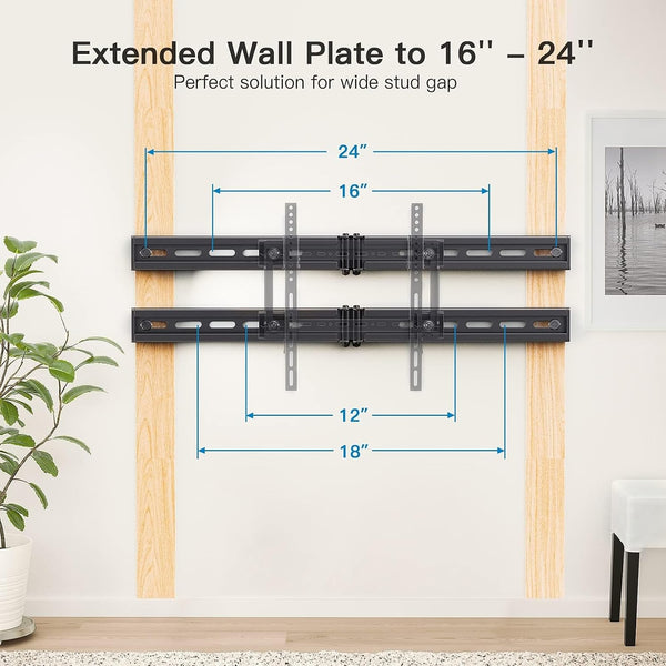 Pipishell Universal TV Wall Mount Extension Bracket- Fits Any TV Mount for Easy Centering, Extended Wall Mount for 16-24 Inch Studs, Holds Up to 132 LBS