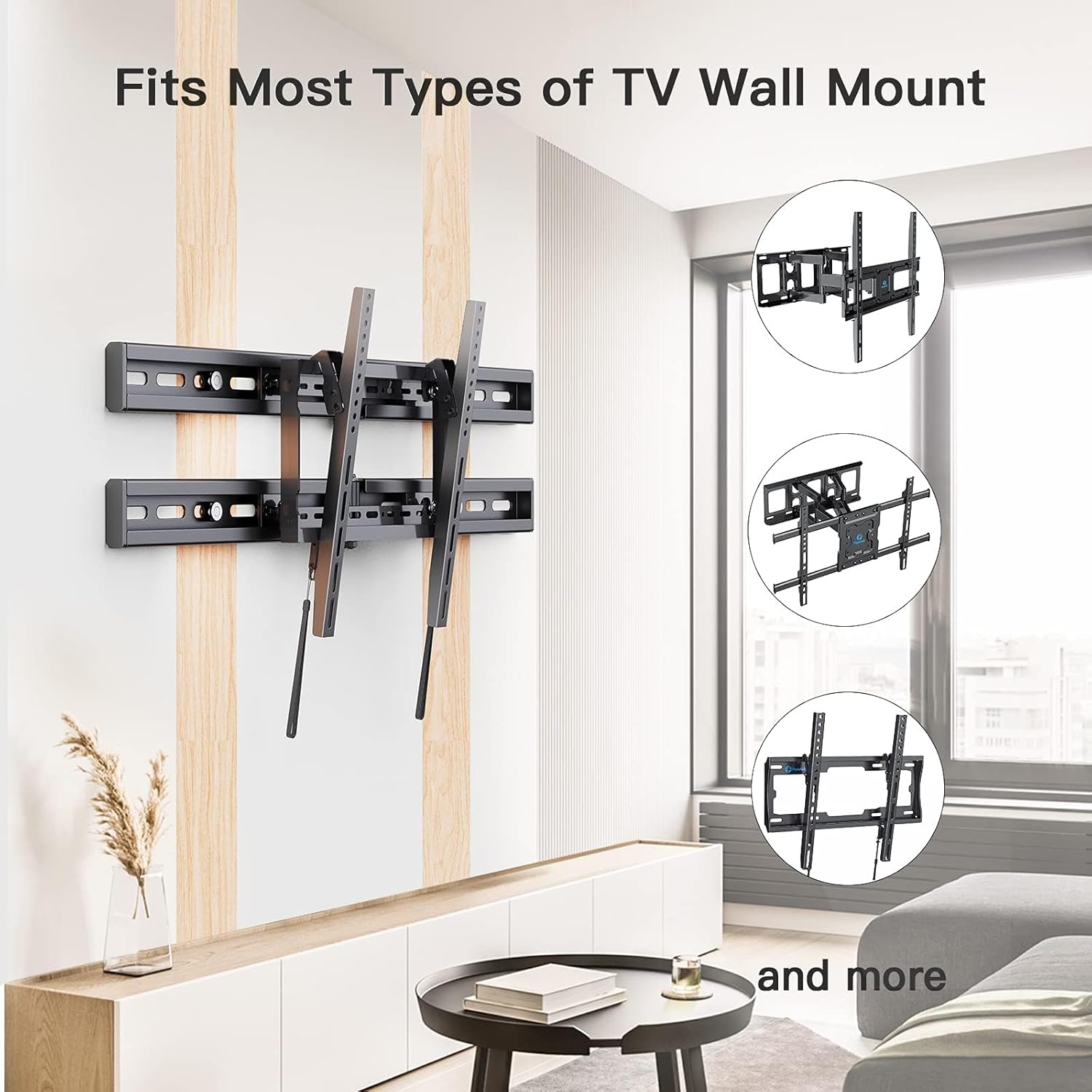 Pipishell Universal TV Wall Mount Extension Bracket- Fits Any TV Mount for Easy Centering, Extended Wall Mount for 16-24 Inch Studs, Holds Up to 132 LBS