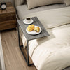 Pipishell C Shaped End Table 27 Inches High, Side Table for Couch Slide Under, Sofa Side Table for Living Room, Grey