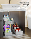 Pipishell Slim Storage Cart with Wheels - 3 Tier Bathroom Organizers and Storage Cart - Rolling Carts for Bathroom, Kitchen, Narrow Space, Laundry Room, Gray