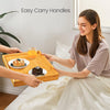 Pipishell Large Bed Tray Table with Folding Legs & Slot, Bamboo, Natural