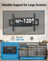 Pipishell Large Full Motion TV Wall Mount for 55–120 Inch TVs up to 220 lbs