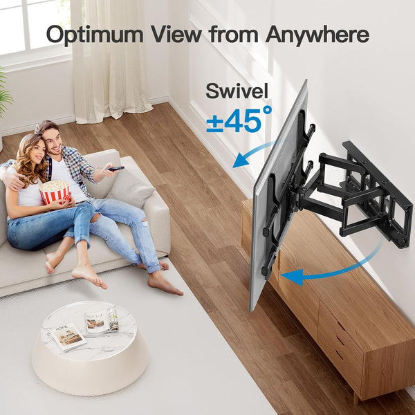 Pipishell Full Motion TV Wall Mount for Most 37-84 Inch TVs up to 132lbs, Wall Mount TV Bracket Articulating Swivel Tilt Extension Leveling Max VESA 600x400mm Fits 12/16" Wood Stud, PILFK1