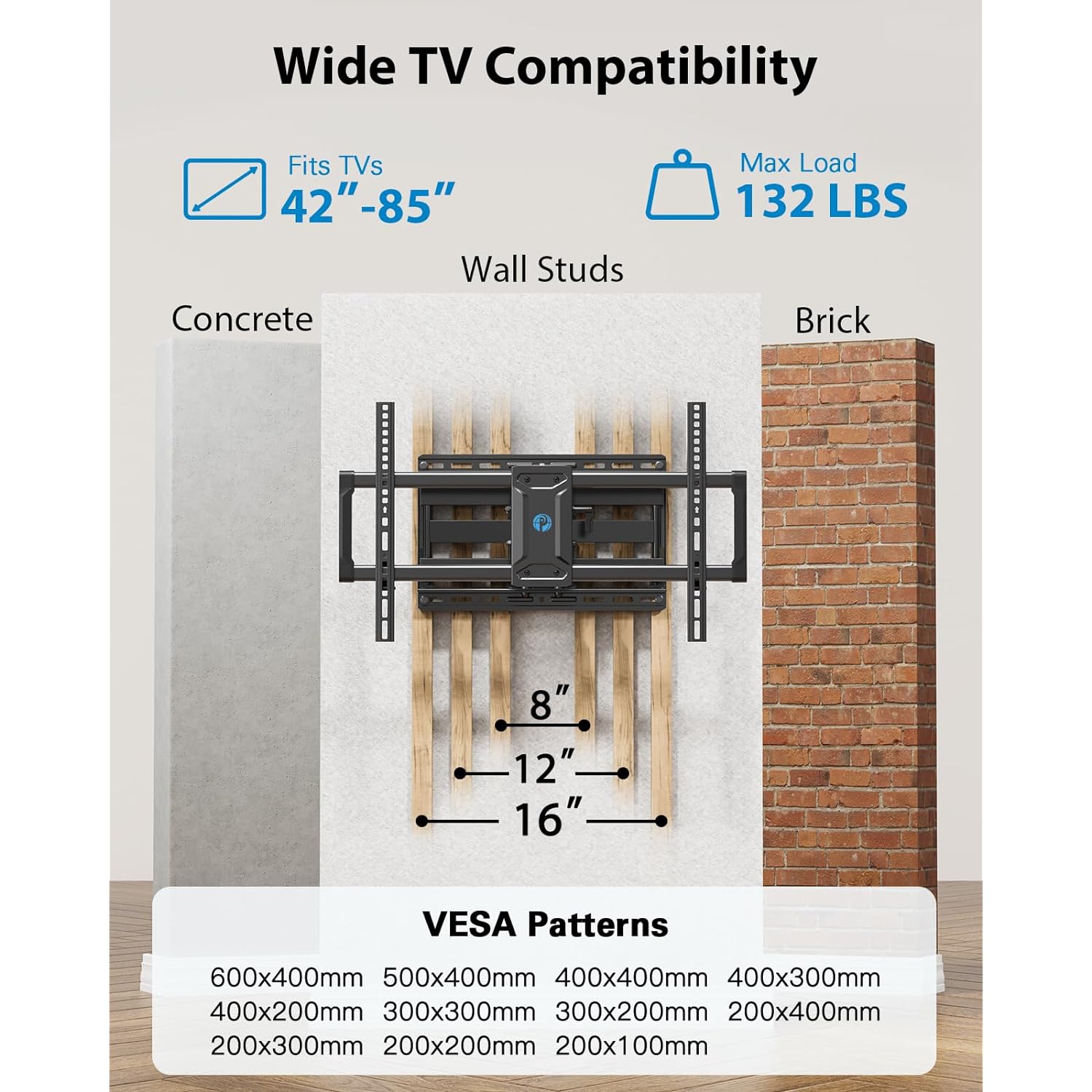 FULL MOTION TV WALL MOUNT FOR 42