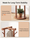 Pipishell Solid Wood Freestanding Coat Rack with 5 Wheels, 9 Hooks, Shelves