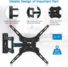 Full Motion TV Wall Mount Bracket Articulating Arms Swivels Tilts Extension for Most 24-55 Inch LED LCD Flat Curved Screen TVs, Max VESA 400x400mm up to 66lbs by Pipishell