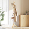 Pipishell Solid Wooden Coat Rack Freestanding, Hall Tree with 8 Hooks, 3 Height Options for Coats, Hats, Handbags, and Scarves, Tool-Free Assembly, Space Saving Design for Entryway, Office, Bedroom