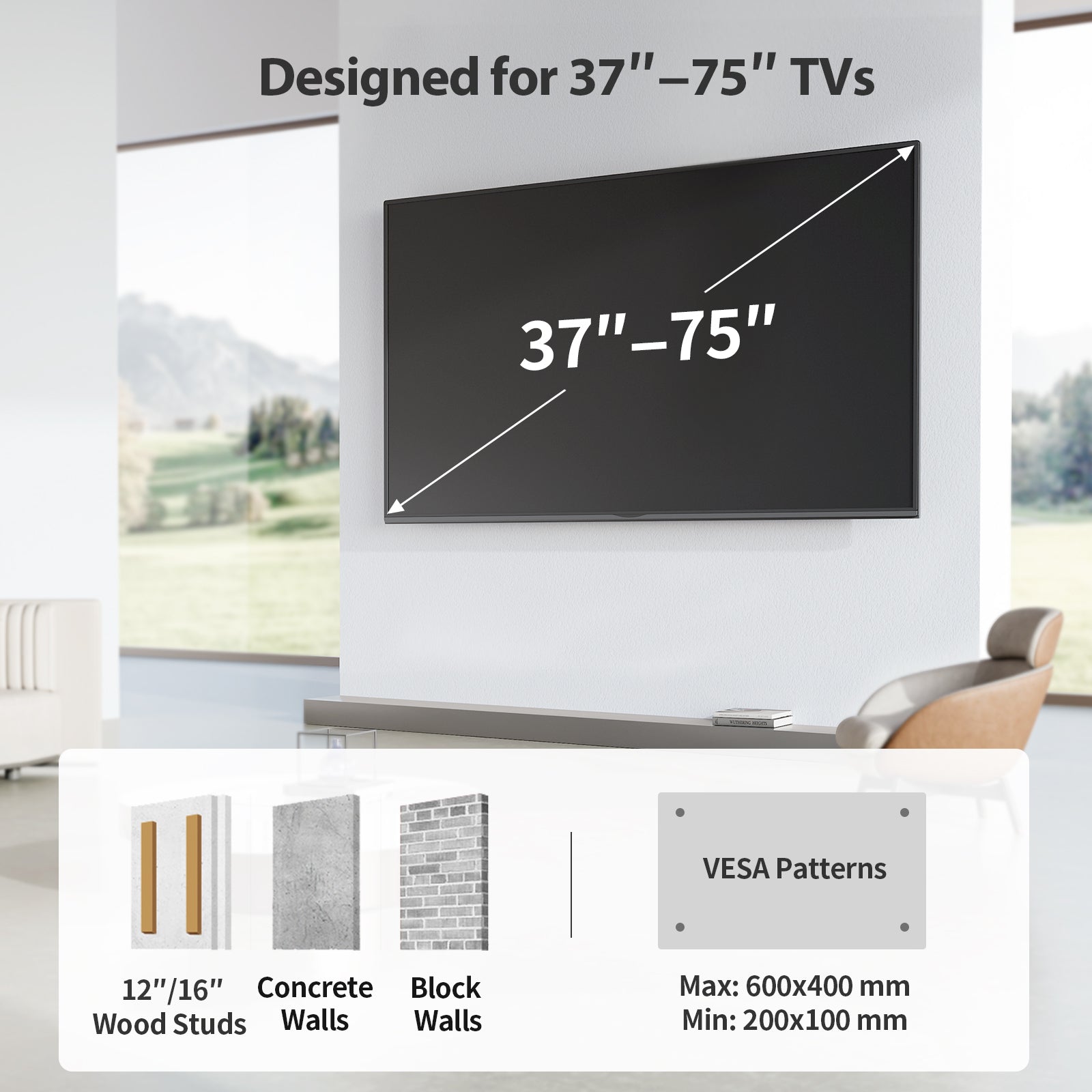 Full Motion TV Wall Mount For 37