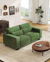 Pipishell Modern 2-Seater Loveseat 65" Wide, Space Saving Sofa with Wide Armrests, Deep Cushions & Removable Washable Linen Cover, Green | Small Space Sofa & Apartment Couch for Living Room