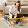Pipishell Large Bed Tray Table with Folding Legs & Slot, Bamboo, Natural