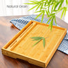 Pipishell Large Bed Tray Table with Folding Legs & Slot, Bamboo, Natural