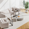 Pipishell C Shaped End Table 27 inches High, Side Table for Couch Slide Under, C Table Sofa Side End Table for Living Room
