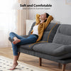 Pipishell 69-Inch Convertible Futon Sofa Bed, Corduroy Futon Couch with Adjustable Backrest and Armrests, Sleeper Sofa for Small Apartments,Study Room or Office, Gray
