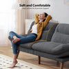 Pipishell Futon Sofa Bed, 75 Inch Corduroy Futon Couch Convertible with Adjustable Backrest and Armrests, Recliner Sleeper Sofa for Small Spaces, Living Room, Office, Guest Room (Grey, 75 Inch) | Adjustable