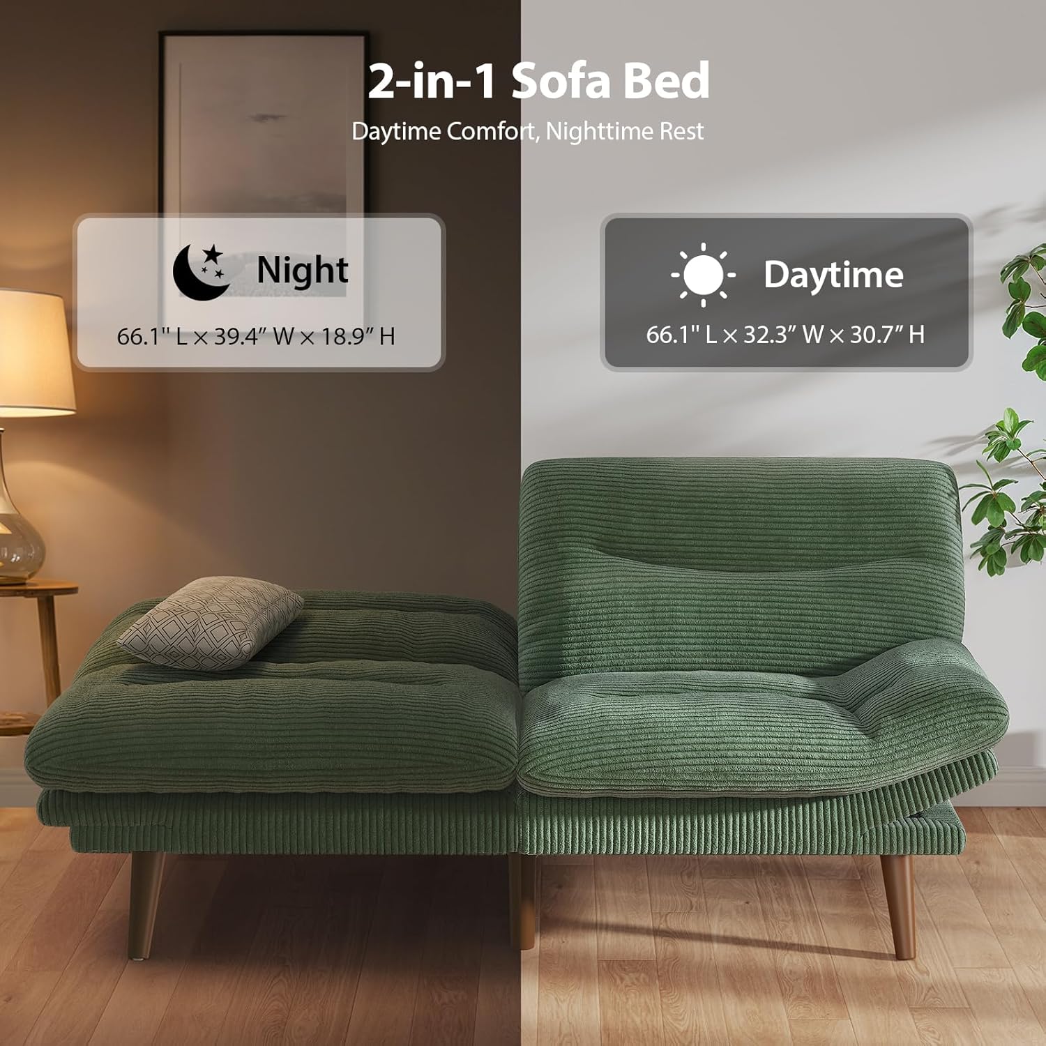 Pipishell Futon Sofa Bed, 66