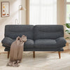 Pipishell Futon Sofa Bed, 75 Inch Corduroy Futon Couch Convertible with Adjustable Backrest and Armrests, Recliner Sleeper Sofa for Small Spaces, Living Room, Office, Guest Room (Grey, 75 Inch) | Adjustable