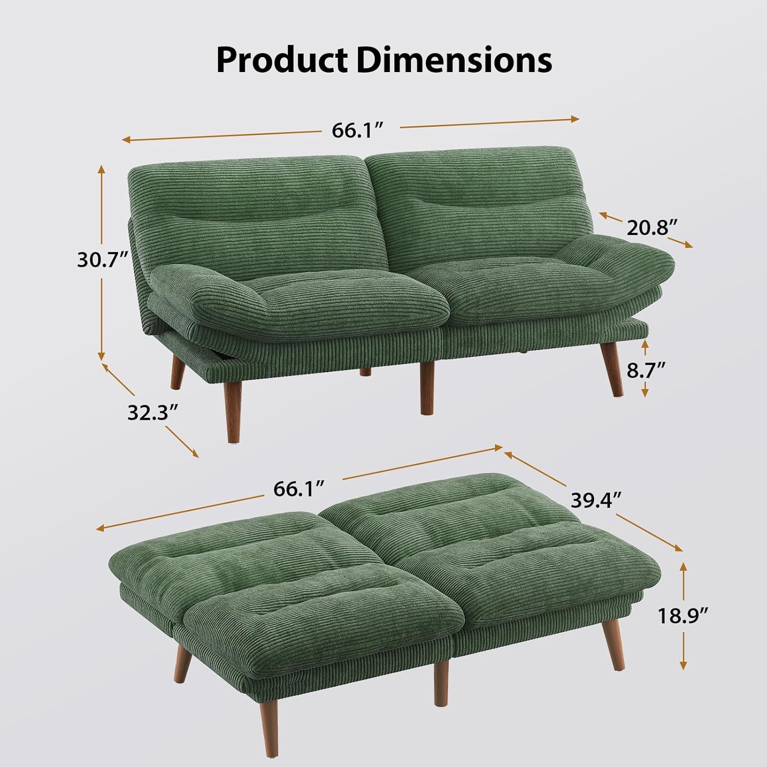 Pipishell Futon Sofa Bed, 66