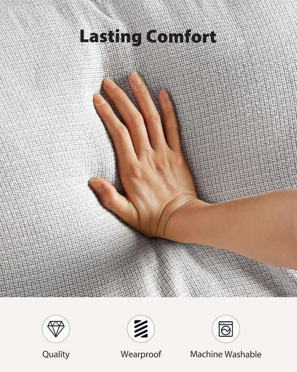 Pipishell 3 Seater Couch, Sofas for Living Room with Deep Seats and Wide Armrests, 89″ Comfy 3 Seater Sofa, Supportive with Thickened Cushion, Cotton-Linen Couches, Removable & Washable Covers, Grey