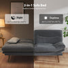 Pipishell 69-Inch Convertible Futon Sofa Bed, Corduroy Futon Couch with Adjustable Backrest and Armrests, Sleeper Sofa for Small Apartments,Study Room or Office, Gray