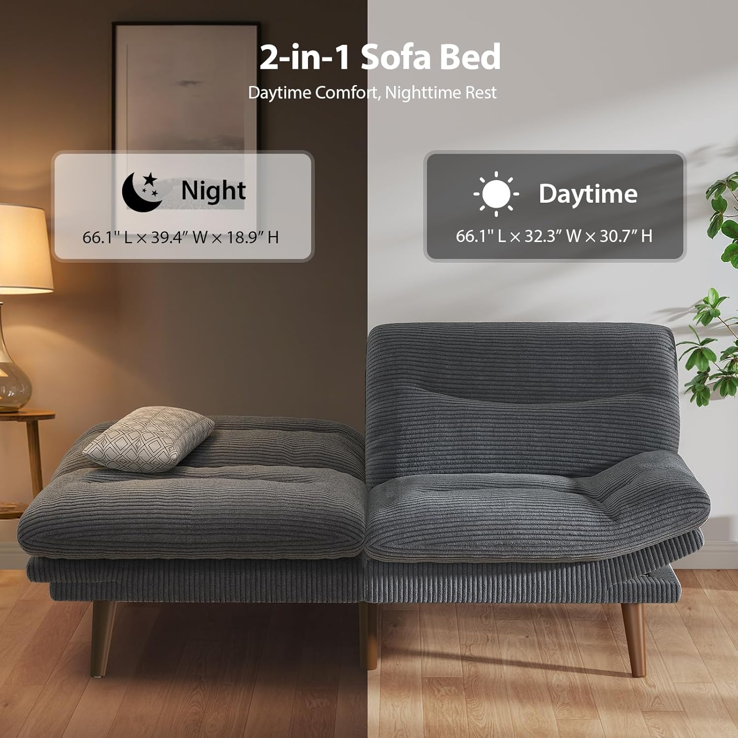 Pipishell Futon Sofa Bed, 73