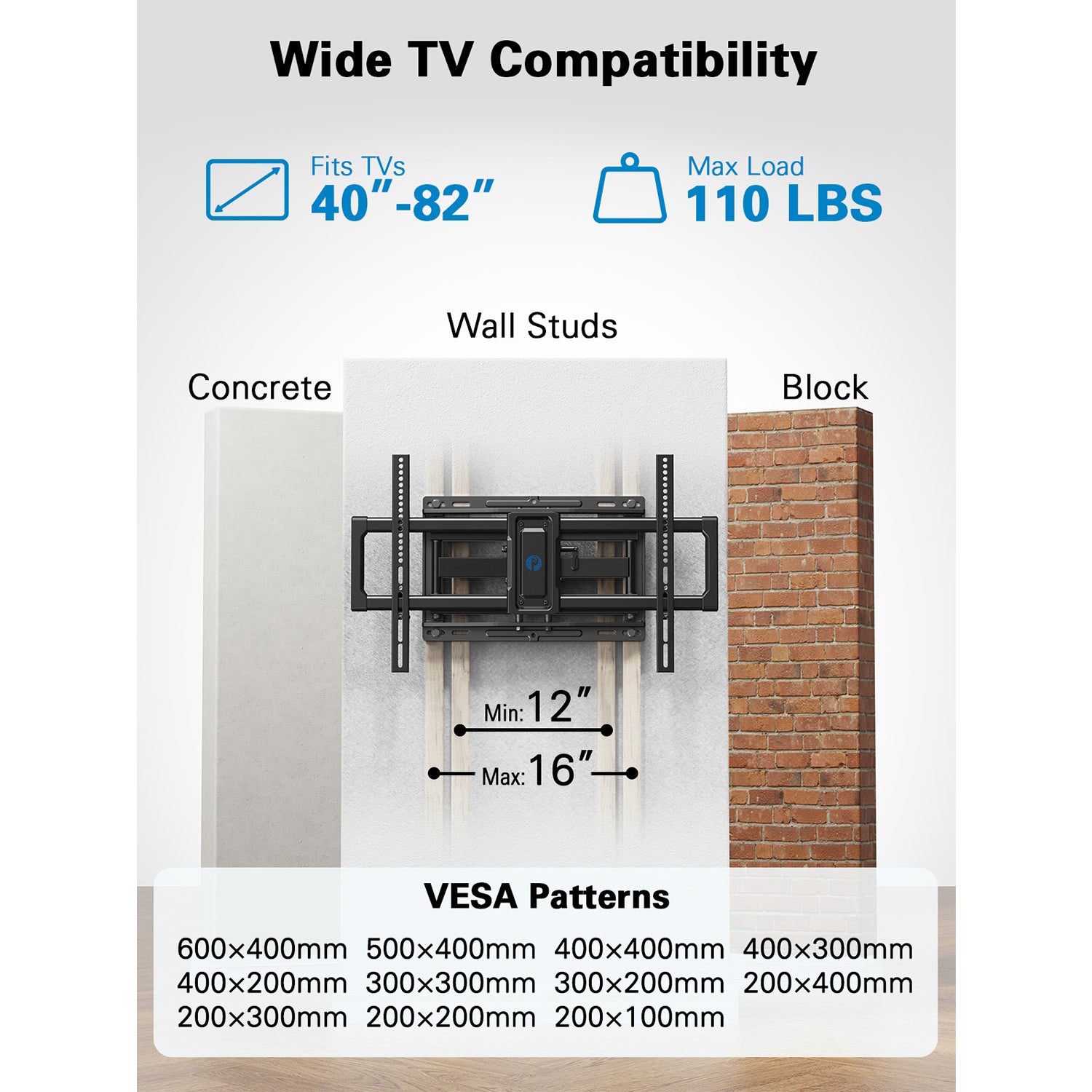 Full Motion TV Wall Mount For 40