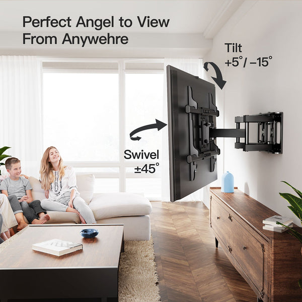 Refurbished Full Motion TV Wall Mount for Most 37-75 Inch TVs Holds up to 132lbs