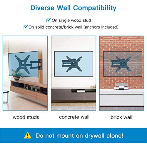 Refurbished Full Motion Wall Mount Bracket for 13-42 Inch TVs, Max VESA 200x200mm up to 44lbs