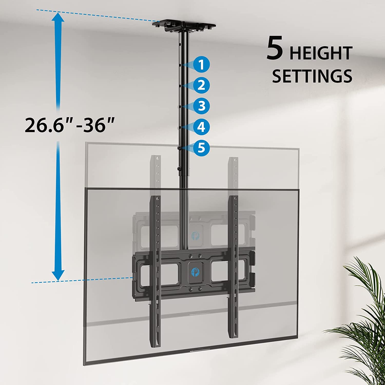 Multi-Adjustable Ceiling TV Mount For 26