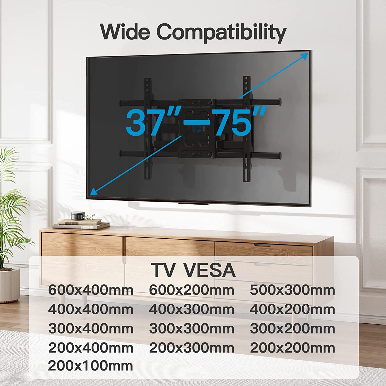 Full Motion TV Wall Mount For 37