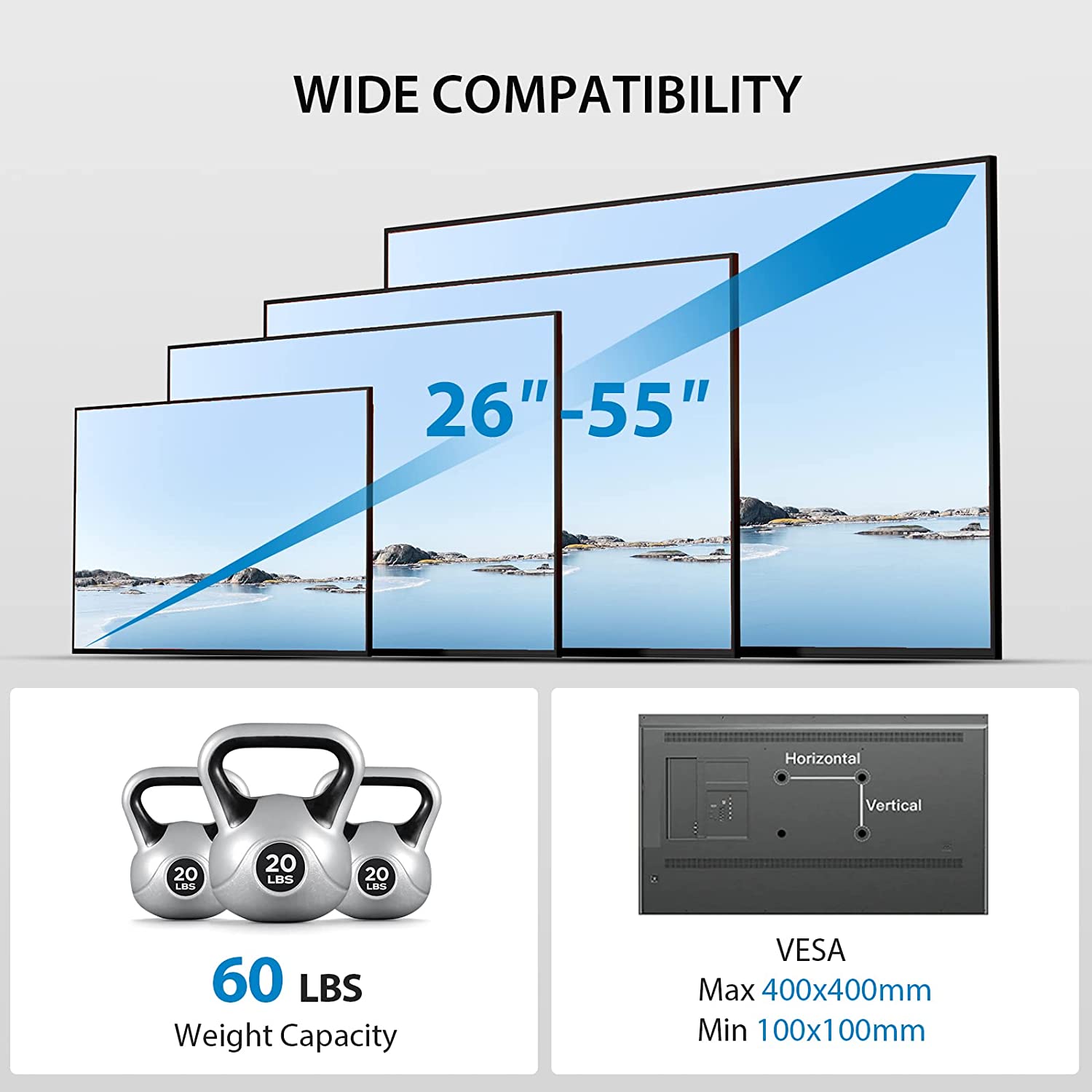 Multi-Adjustable Ceiling TV Mount For 26