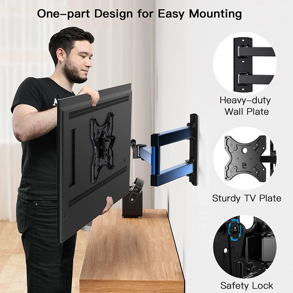 PERLESMITH TV Wall Mount for 13-42 Inch Flat or Curved TVs & Monitors, Full  Motion