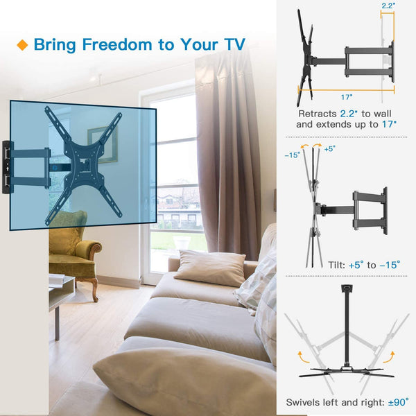 Full Motion TV Wall Mount For 26" to 55" TVs