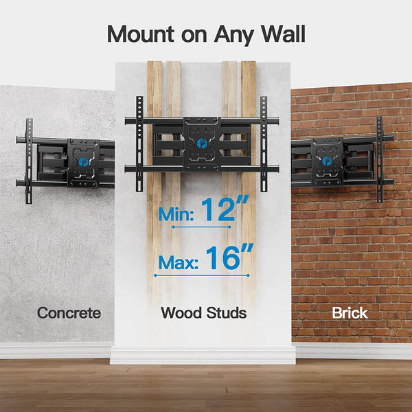 Full Motion TV Wall Mount For 37" To 75" TVs