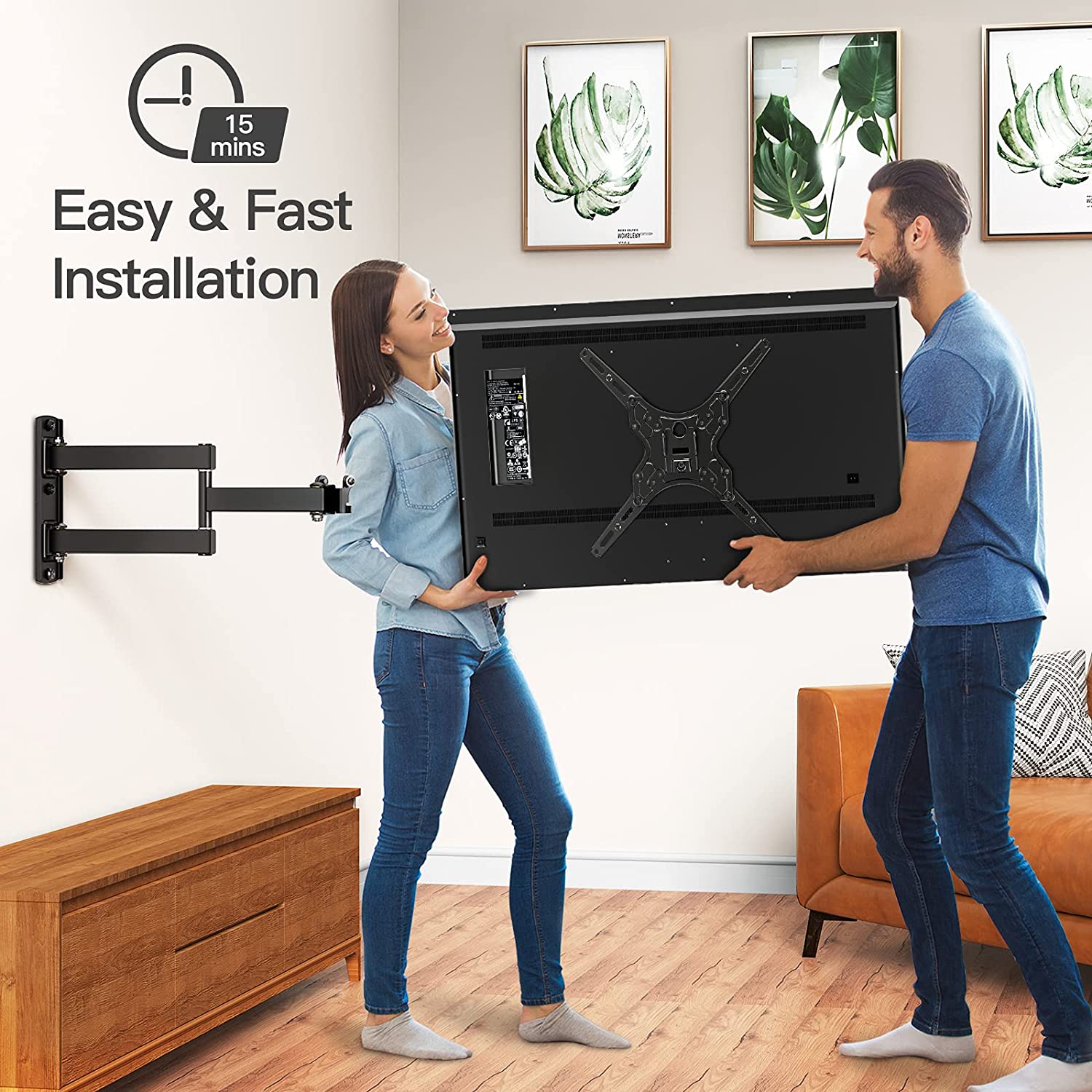 Full Motion TV Monitor Wall Mount For 26