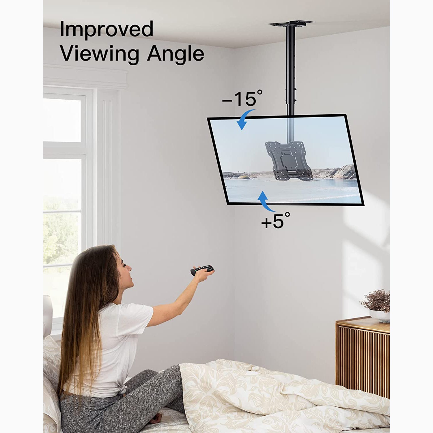 Multi-Adjustable Ceiling TV Mount For 13