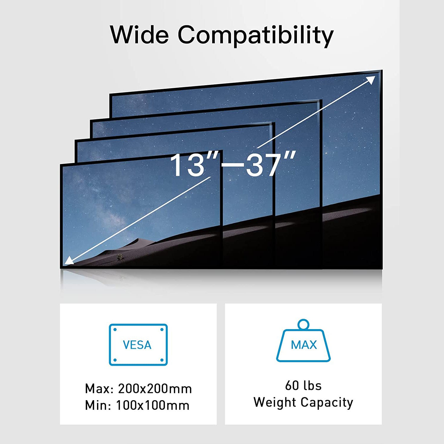 Multi-Adjustable Ceiling TV Mount For 13
