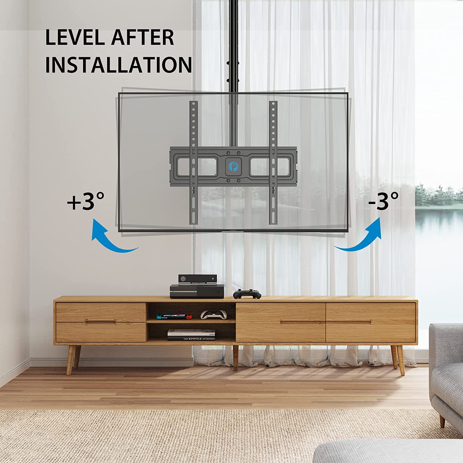 Multi-Adjustable Ceiling TV Mount For 26