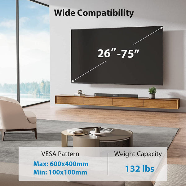 Tilt TV Wall Mount For 26" To 75" TVs