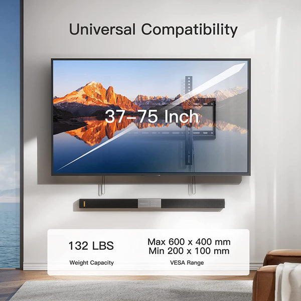 Tilt TV Wall Mount For 37" To 75" TVs