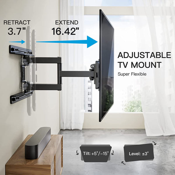 Full Motion TV Wall Mount For 26" To 65" TVs