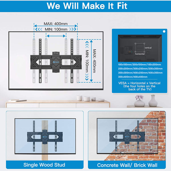 Full Motion TV Wall Mount For 26" To 60" TVs