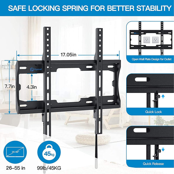 Fixed TV Wall Mount For 23" To 55" TVs